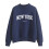 Women's O-Neck Long Sleeve Pullover Sweatshirt Navy L 2