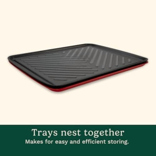 Bandejas para Preparar e Servir Grelhados – Preto e Vermelho, 18,1 x 14,5 1