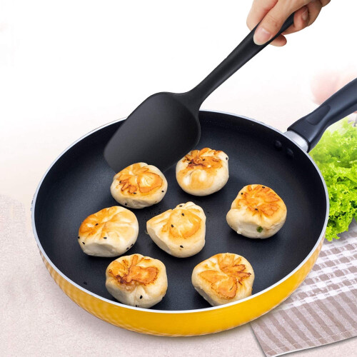 6-Piece Black Food-Grade Silicone Spatula Set 2