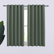 Blackout Curtains with Silver Grommets, 34" x 60", Set of 2