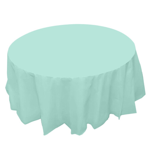 12 Pack 84 Inch Round Disposable Plastic Tablecloths 1