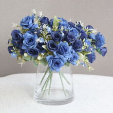 4 Navy Blue Silk Rose Bushes 12 in