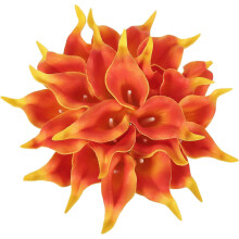 10pcs 13.4in Real-Touch PU Calla Lilies – Sunset