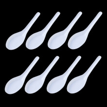 Paquete de 50 cucharas de sopa de plástico blancas desechables
