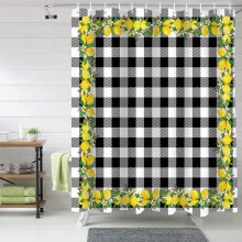 Polyester Shower Curtain with Hooks 36 x 72 in