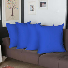 Set van 4 sierkussenhoezen in saffierblauw, 66 x 66 cm.