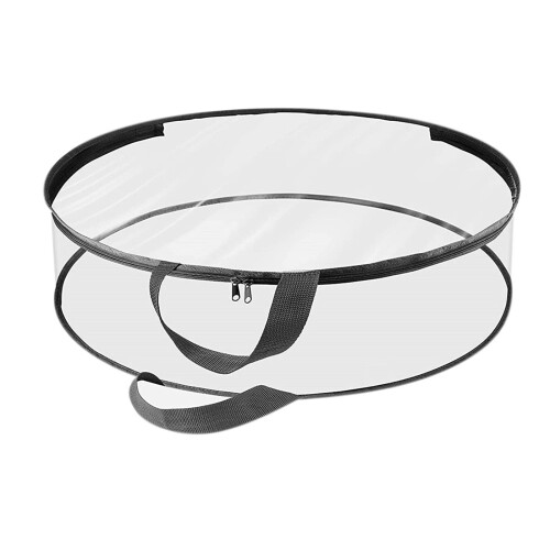Sac de rangement pour couronne de Noël – Transparent, double fermeture éclair,