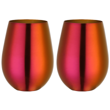 Conjunto de 2 taças de vinho sem haste em aço inoxidável