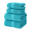 Cotton Bath Towel Set 4-Piece Sky Blue 1