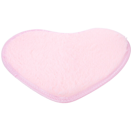 Heart-Shaped Fluffy Floor Mat Pink 30 x 40 cm
