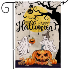 Halloween hageflagg spøkelsesdesign 12x18 tommer dobbeltsidig