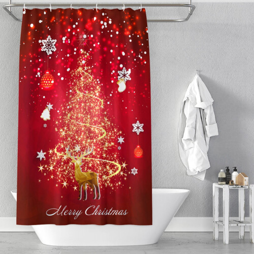 Christmas Shower Curtain Polyester 90 x 180 cm