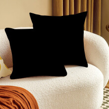 Ensemble de housses de coussin unies modernes à fermeture éclair, 2 pièces
