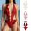 Maillot de bain une pièce avec perles et fleurs pour-Rose M 4