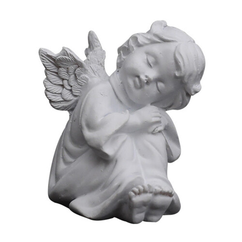Resin Angel Figurine Praying Style White Decor 1