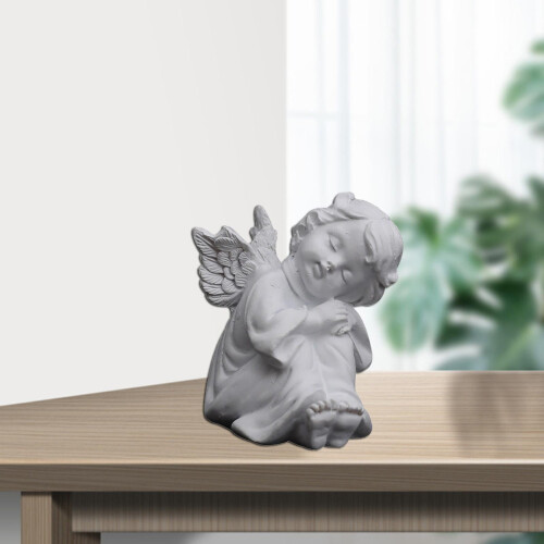 Resin Angel Figurine Praying Style White Decor 2