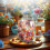 Double-Layer Glass Cup with Real Flowers, 350ml 2