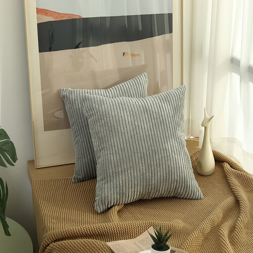 Housse de coussin rectangulaire en velours côtelé à rayures, 30 cm 1
