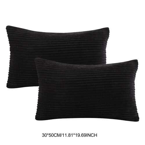 Housse de coussin rectangulaire en velours côtelé à rayures, 30 cm 2
