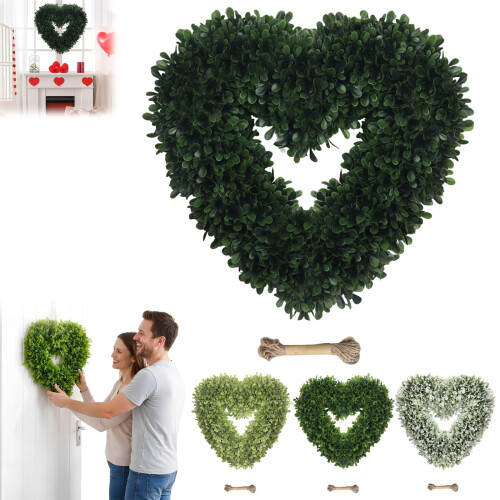 16 Inch Heart Shaped Preserved Leaf Wreath 1