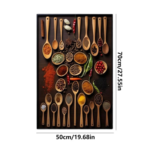 Vintage Spoon Canvas Print, Rustic Kitchen Art 1