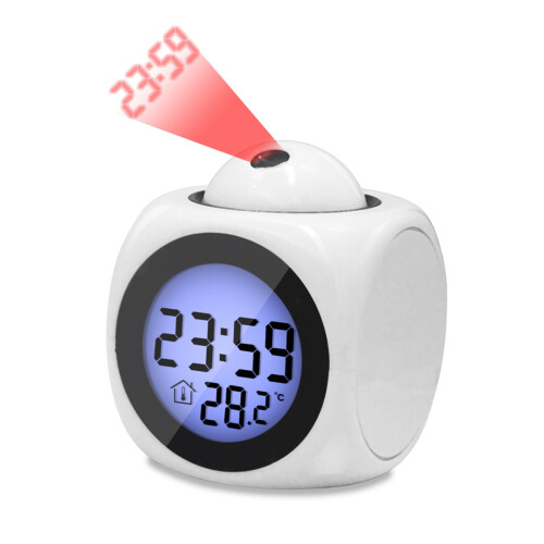 Projection Alarm Clock with LED Display, Temp & Voice 1