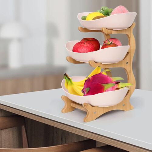 Multi-Layer Fruit Tray with Wooden Frame, 25x10 cm 2