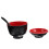 Japanese Black Ceramic Miso Soup Bowl with Lid 3