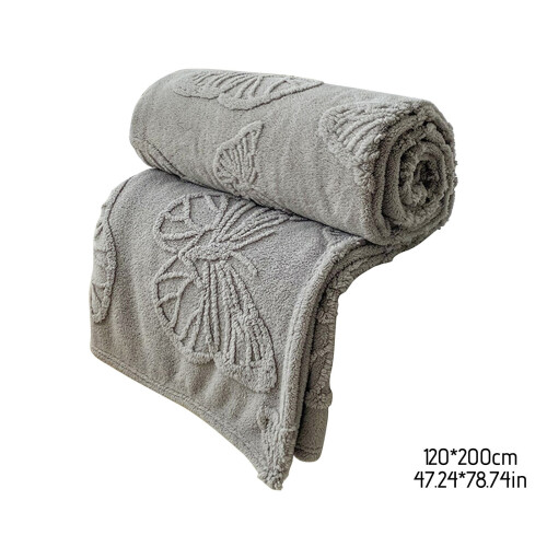 Coral Fleece Blanket 120x200cm Grey 2