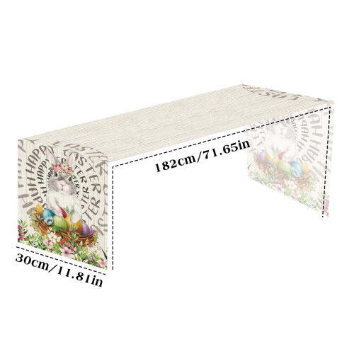 Easter Table Runner – Vintage Bunny & Egg Linen 2