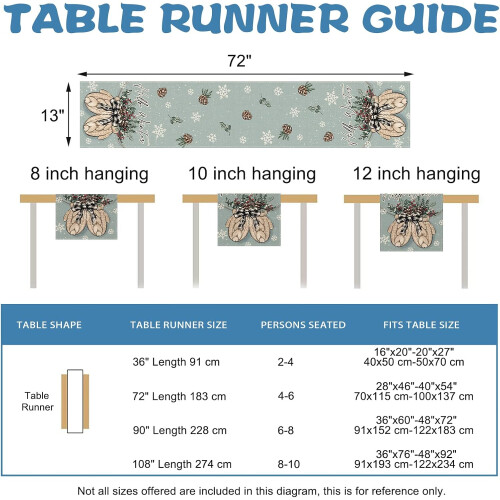 Winter Mitten Table Runner 13 x 72 in Burlap Polyester 2