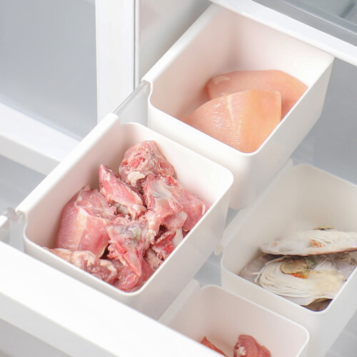White PP Fridge Organizer Box 13.5 x 10 x 9.5 cm 1