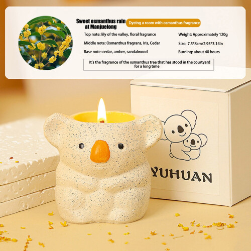 Koala Ceramic Tealight Holder with Soy Wax Candle 1