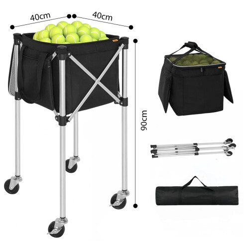 Chariot de tennis pliable peu encombrant avec construction en 2