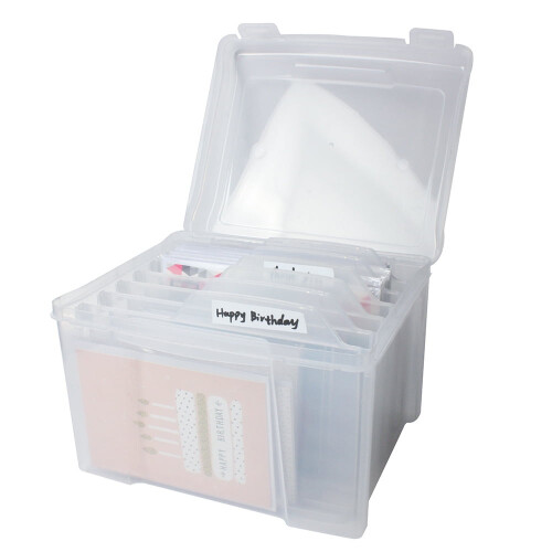 Plastic Photo Organizer Box with Removable Dividers 2
