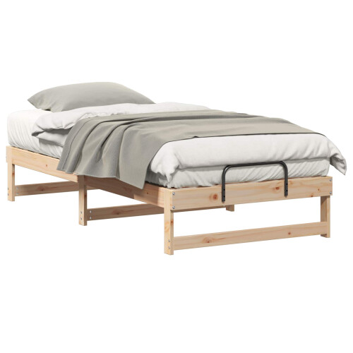 vidaXL Bed Frame Brown 75 x 190 cm Solid Pine Wood 1