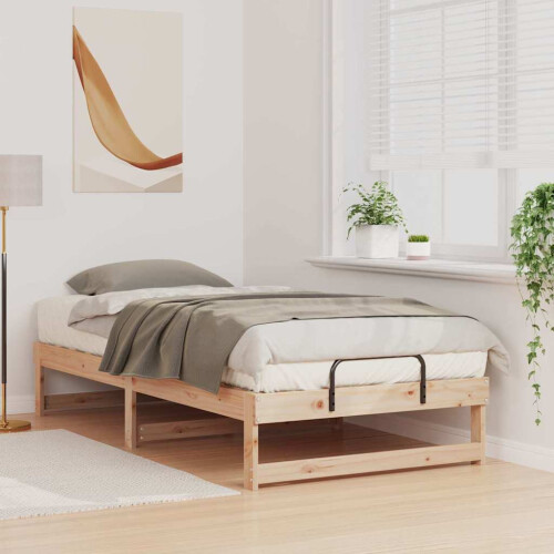 vidaXL Bed Frame Brown 75 x 190 cm Solid Pine Wood 2