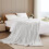 Waffle Jacquard Throw Blanket Light Grey 90 x 104 in 5