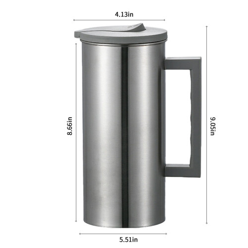 Rustfrit stål koldtvandskedel 1,8 l med låg 2
