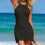 Robe de plage dos nu tricotée creuse, robe de plage-Noir L 5