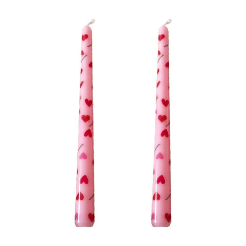 Rosa, unparfümierte Spitzkerzen, 2er-Pack, 25 cm 1