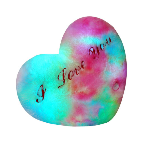 Almohada de peluche con forma de corazón "Te amo" de 35,5 x 30,5 cm 1