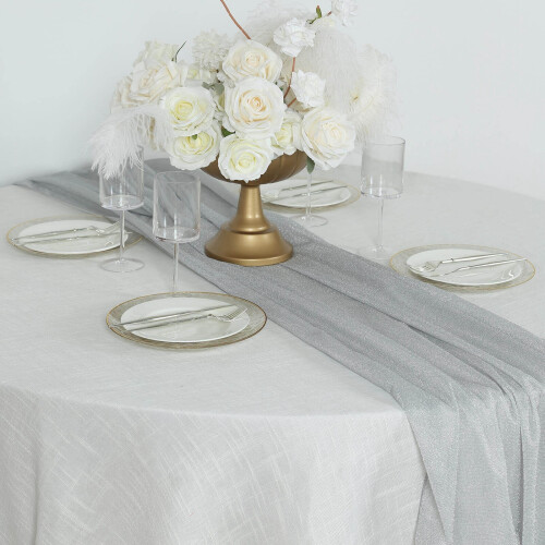 Glitter Gauze Table Runner 27 x 120 in 2