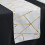 White Gold Geometric Polyester Table Runner 12 x 108 in 4