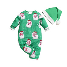 Baby Jule Romper Langærmet Bomulds Jumpsuit Størrelse 9-12