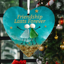 Heart-Shaped Sea Glass Ornament Handmade Christmas
