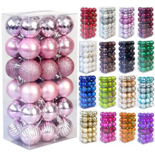 Pink Christmas Tree Balls 36 pcs 3 cm