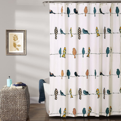 Rowley Birds Shower Curtain 72 x 72 in Polyester