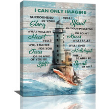 Lighthouse Canvas Print, Nautical Christian Decor, 12x16 in