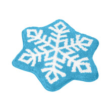 Christmas Snowflake Bathroom Rug Blue White 23.6 x 23.6 in
